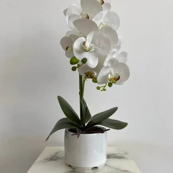 Orquídea Branca Artificial Decorativa.