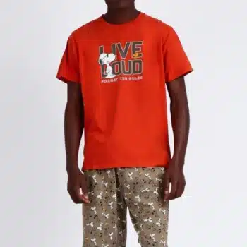 Pijama Para Homem em Algodão de Manga Curta e Calção