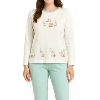 Pijama De Senhora Em Algodão Cardado