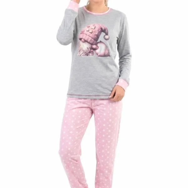Pijama Estampado Cardado Senhora