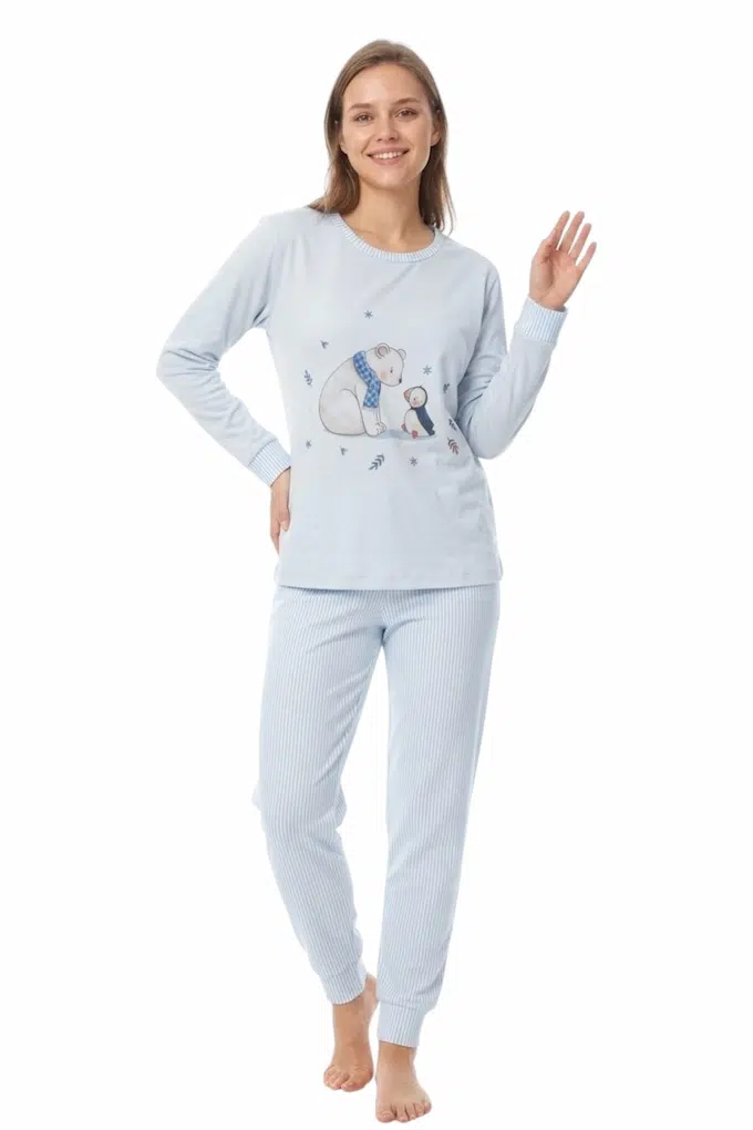 Pijama Senhora Cardado Estampado Pelican - Image 4
