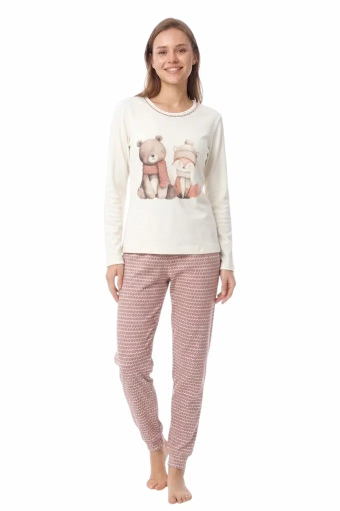 Pijama Senhora Cardado Estampado Pelican - Image 3