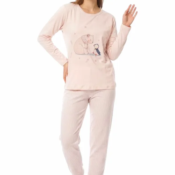 Pijama Senhora Cardado Estampado Pelican