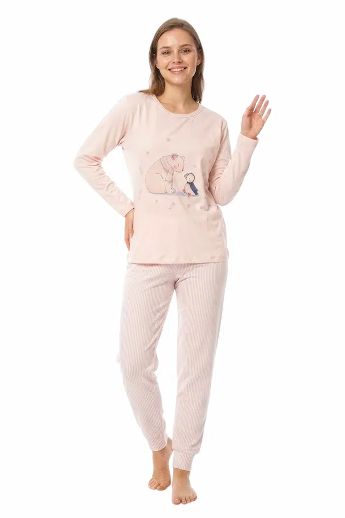 Pijama Senhora Cardado Estampado Pelican