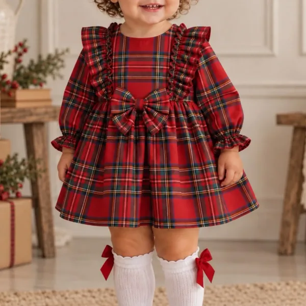 Vestido Com Manga e Laço